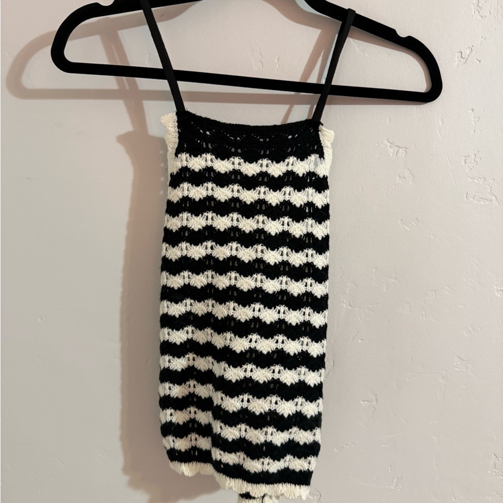 NWT Black and White Striped Knit Top sz xs